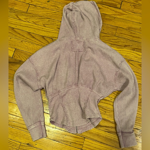 NEW FREE PEOPLE We The Free Cherry Girls Night Thermal Hoodie Sweater Pink XS - Picture 14 of 14